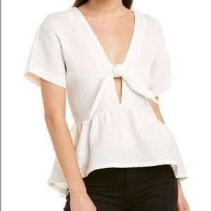 Endless Rose - Peplum White Top - Large